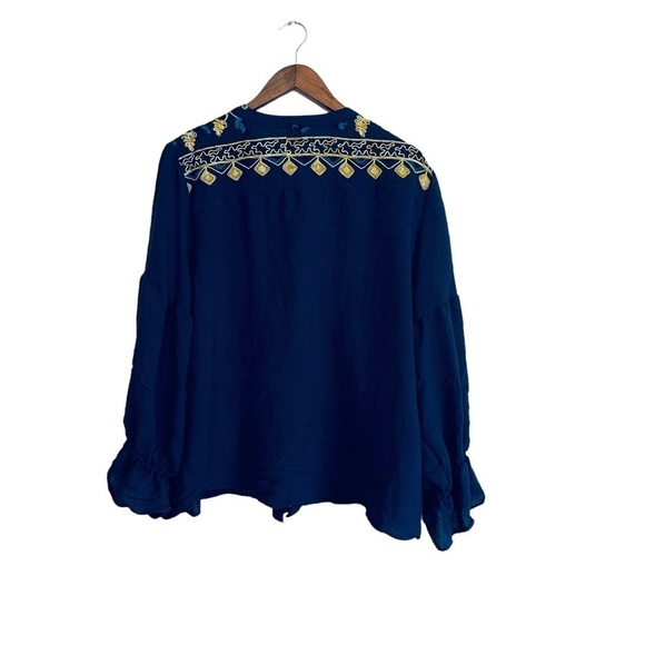 Hope springs embroidered button down blouse - Picture 2 of 7